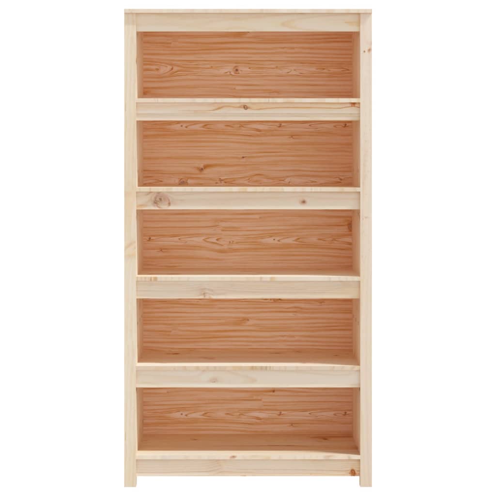 bogreol 80x35x126 cm massivt fyrretræ