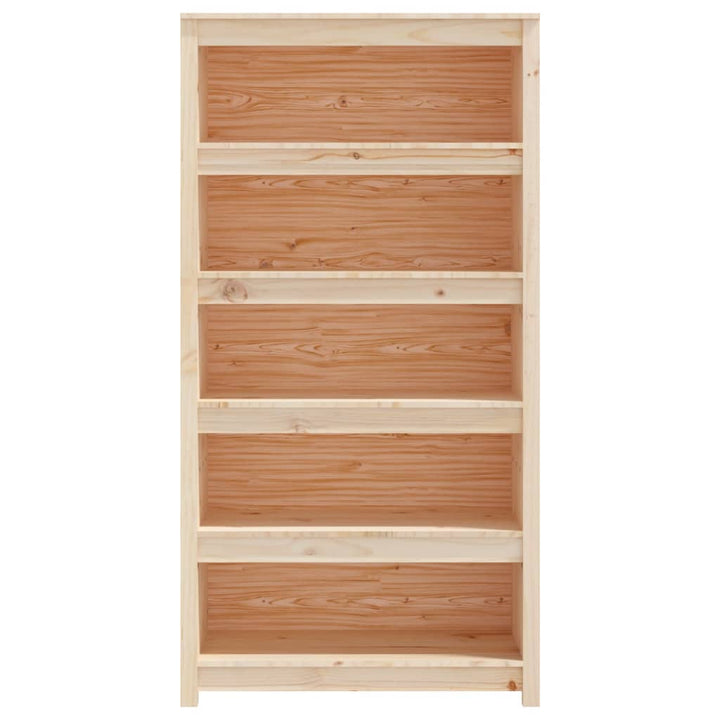 bogreol 80x35x126 cm massivt fyrretræ