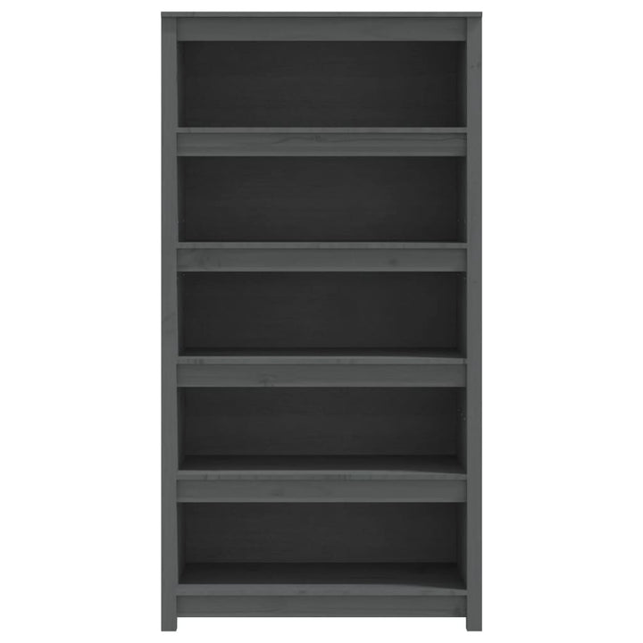 bogreol 80x35x154 cm massivt fyrretræ grå