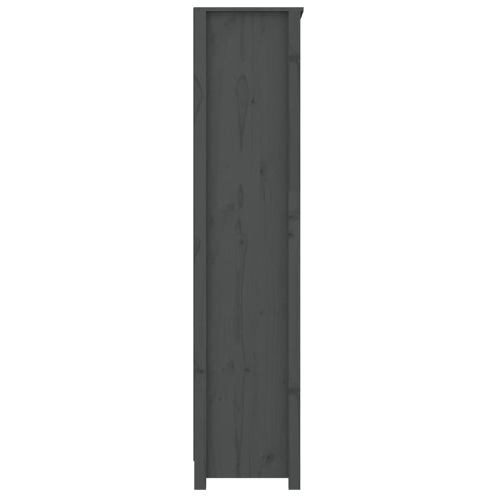 bogreol 80x35x154 cm massivt fyrretræ grå