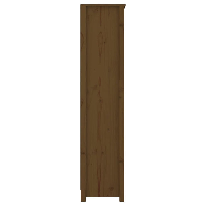bogreol 80x35x154 cm massivt fyrretræ gyldenbrun