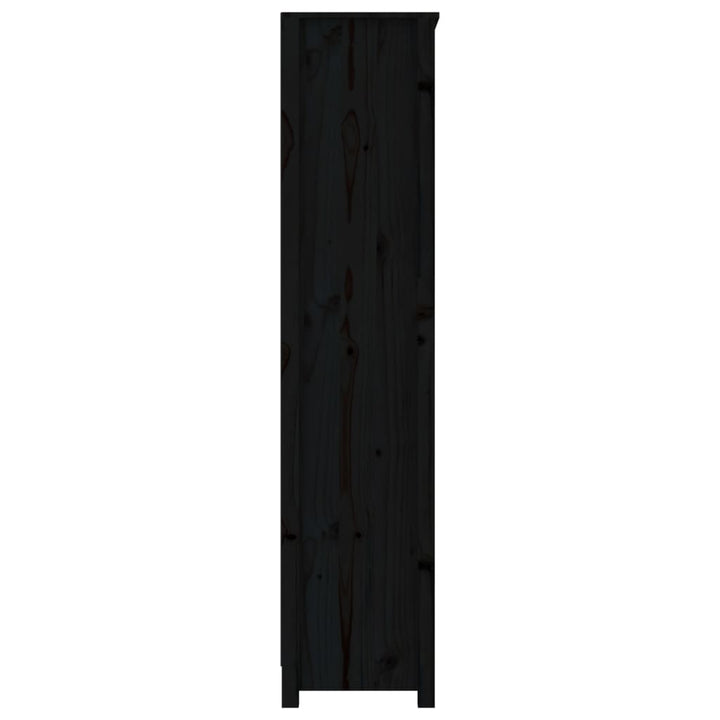 bogreol 80x35x154 cm massivt fyrretræ sort