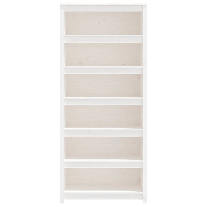 bogreol 80x35x183 cm massivt fyrretræ hvid