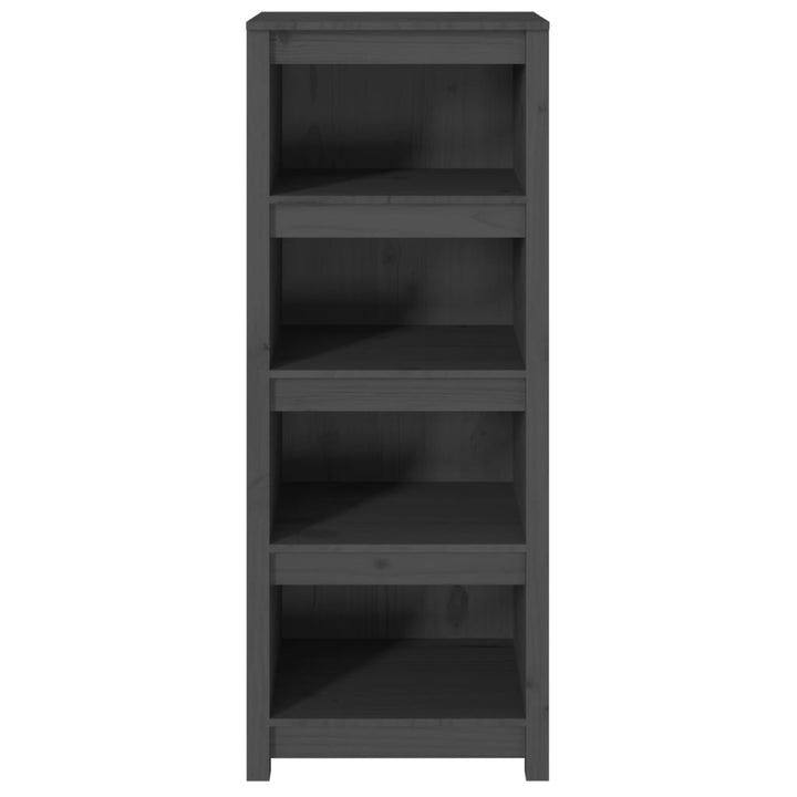 bogreol 50x35x125,5 cm massivt fyrretræ grå