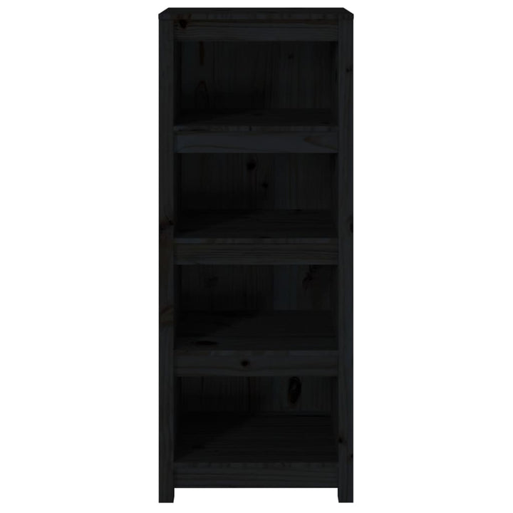 bogreol 50x35x125,5 cm massivt fyrretræ sort