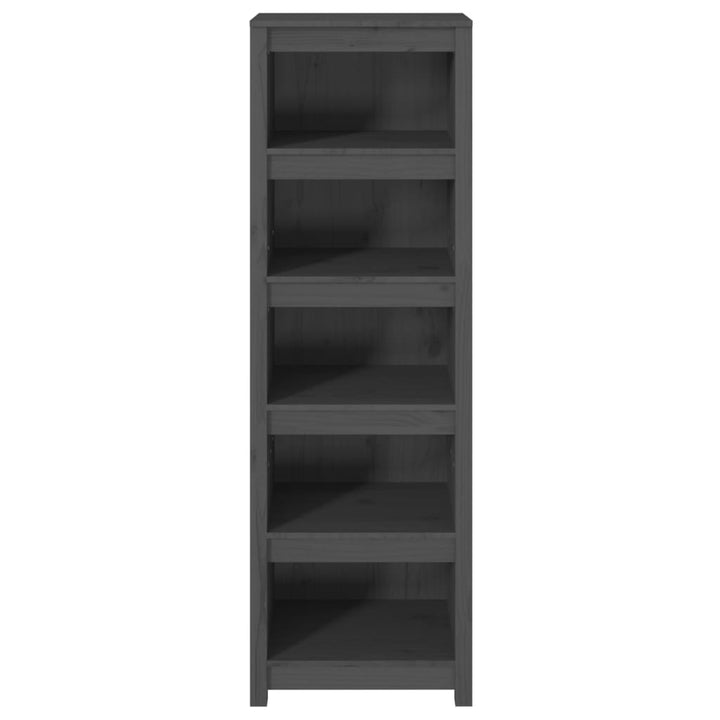 bogreol 50x35x154 cm massivt fyrretræ grå
