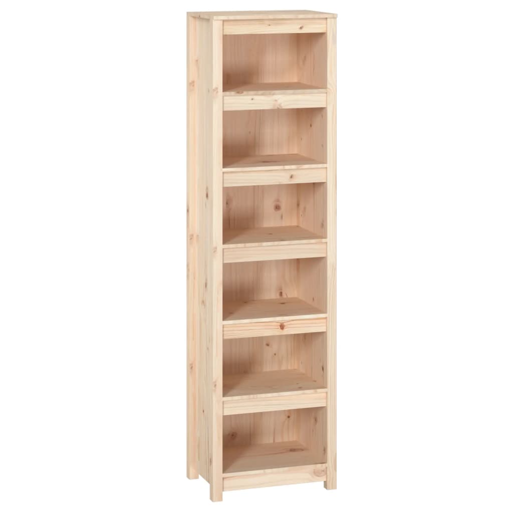 bogreol 50x35x183 cm massivt fyrretræ