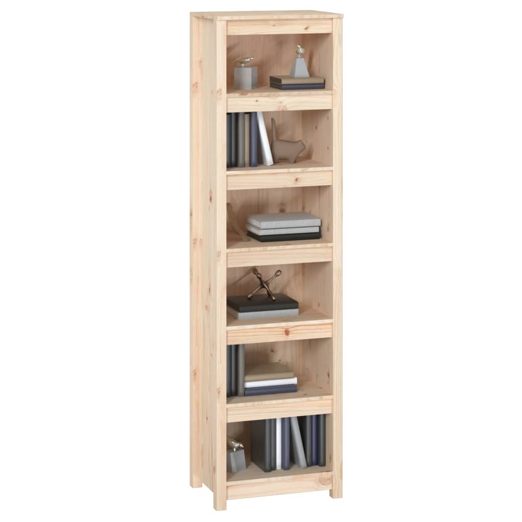 bogreol 50x35x183 cm massivt fyrretræ