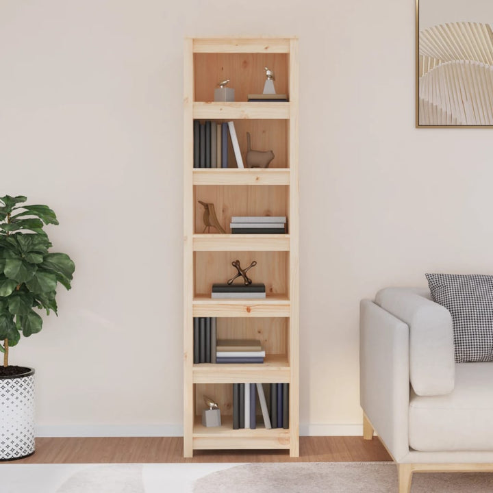 bogreol 50x35x183 cm massivt fyrretræ