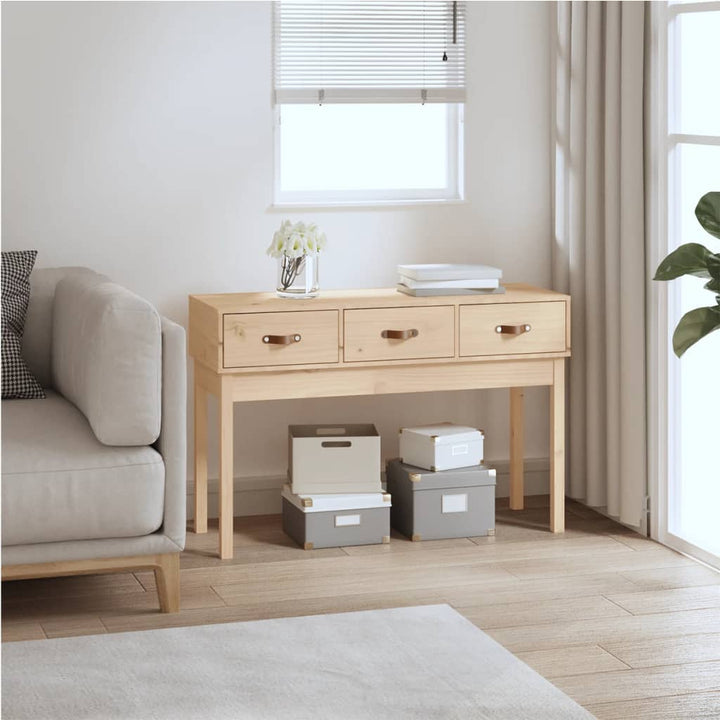 konsolbord 114x40x75 cm massivt fyrretræ
