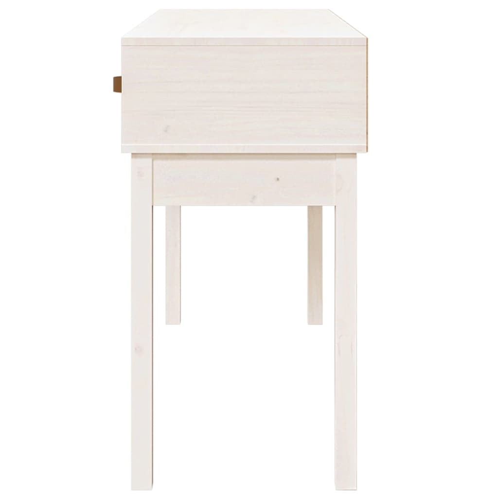 konsolbord 114x40x75 cm massivt fyrretræ hvid