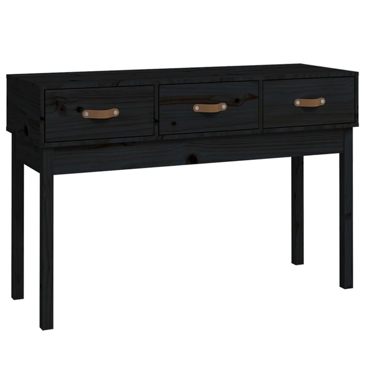 konsolbord 114x40x75 cm massivt fyrretræ sort
