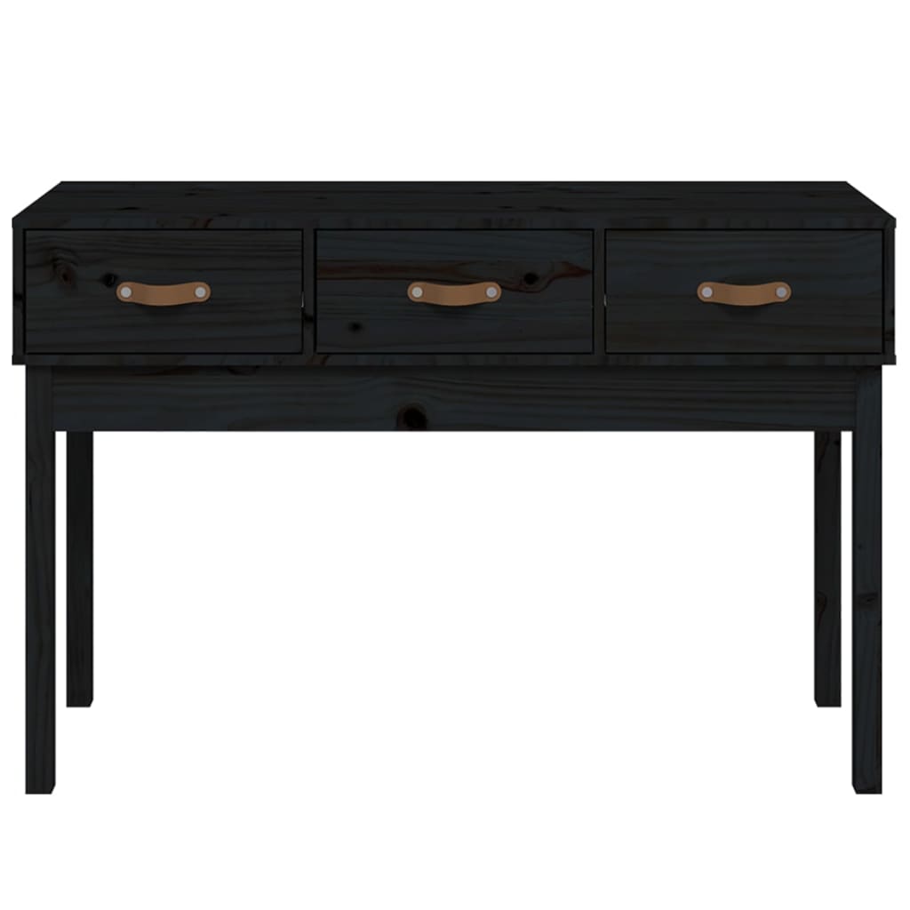 konsolbord 114x40x75 cm massivt fyrretræ sort