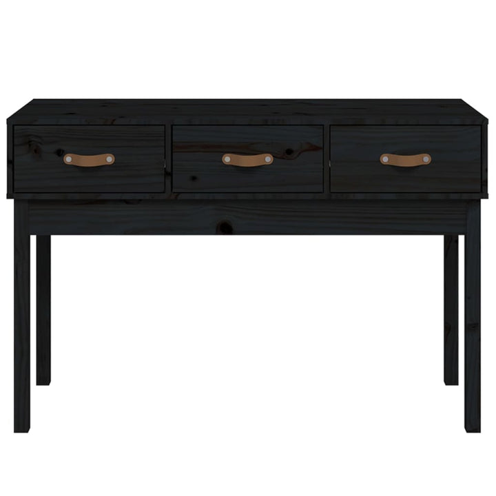 konsolbord 114x40x75 cm massivt fyrretræ sort
