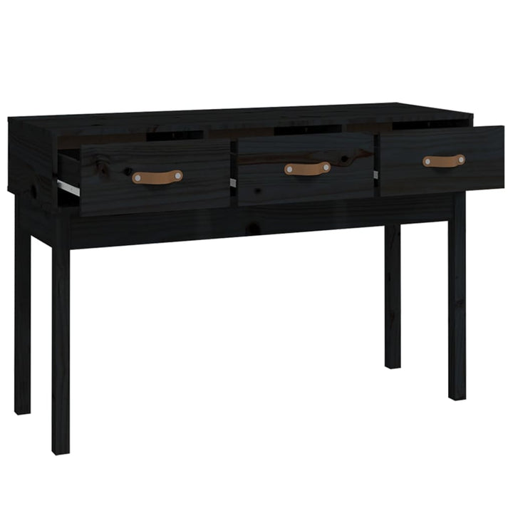 konsolbord 114x40x75 cm massivt fyrretræ sort