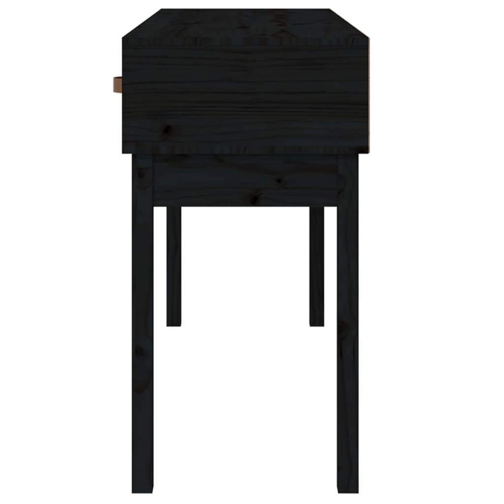 konsolbord 114x40x75 cm massivt fyrretræ sort