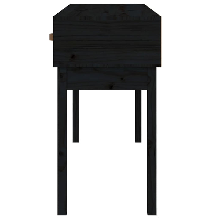 konsolbord 114x40x75 cm massivt fyrretræ sort