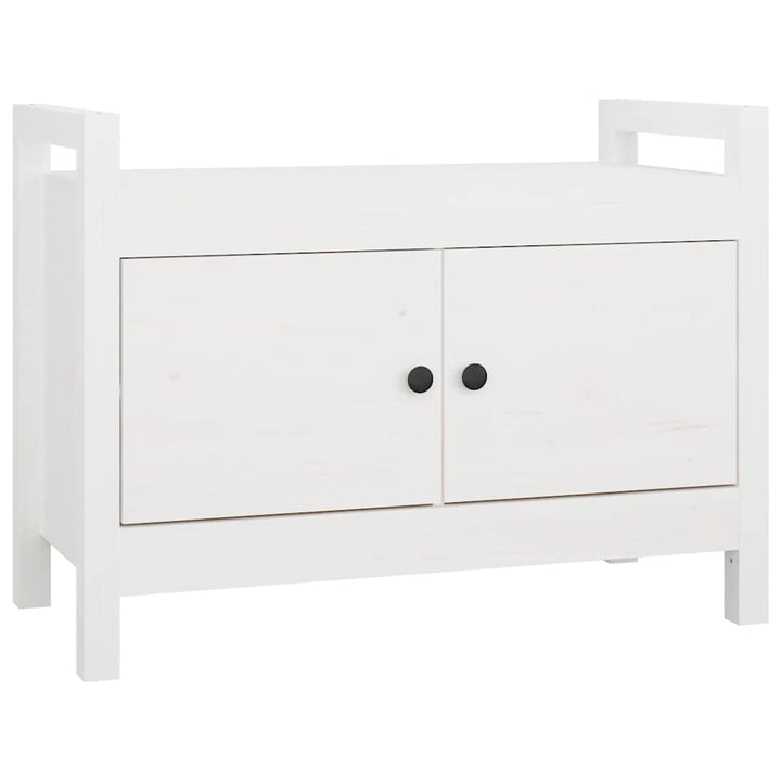 entrébænk 80x40x60 cm massivt fyrretræ Hvid