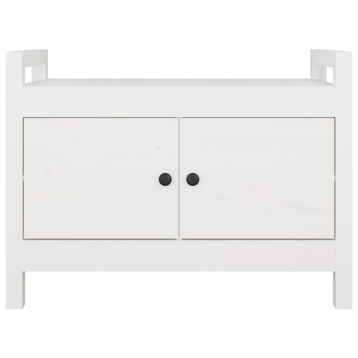 entrébænk 80x40x60 cm massivt fyrretræ Hvid