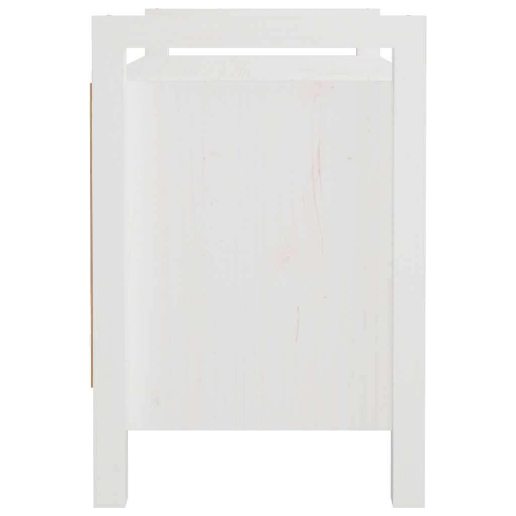 entrébænk 80x40x60 cm massivt fyrretræ Hvid