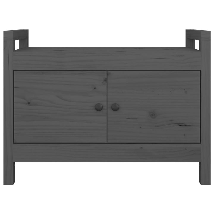 entrébænk 80x40x60 cm massivt fyrretræ grå