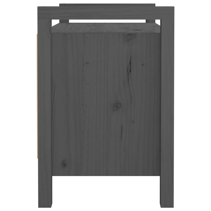 entrébænk 80x40x60 cm massivt fyrretræ grå