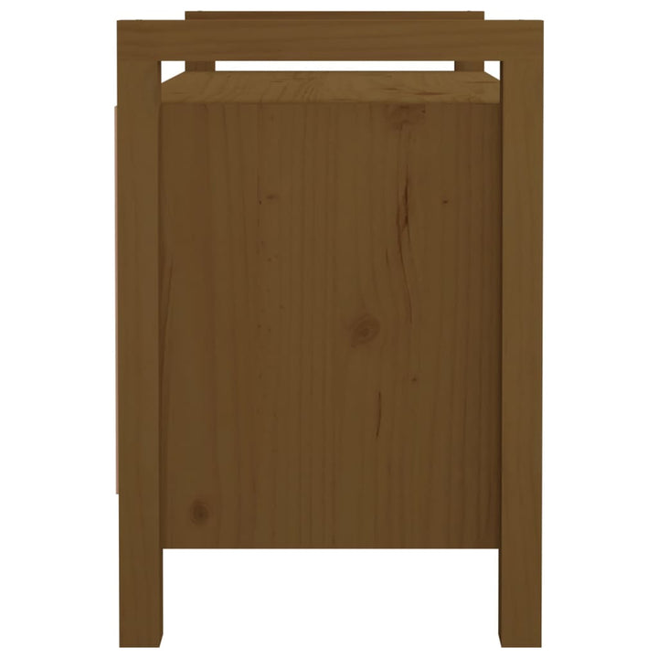 entrébænk 80x40x60 cm massivt fyrretræ gyldenbrun