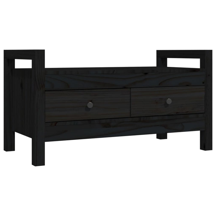 entrébænk 80x40x43 cm massivt fyrretræ sort