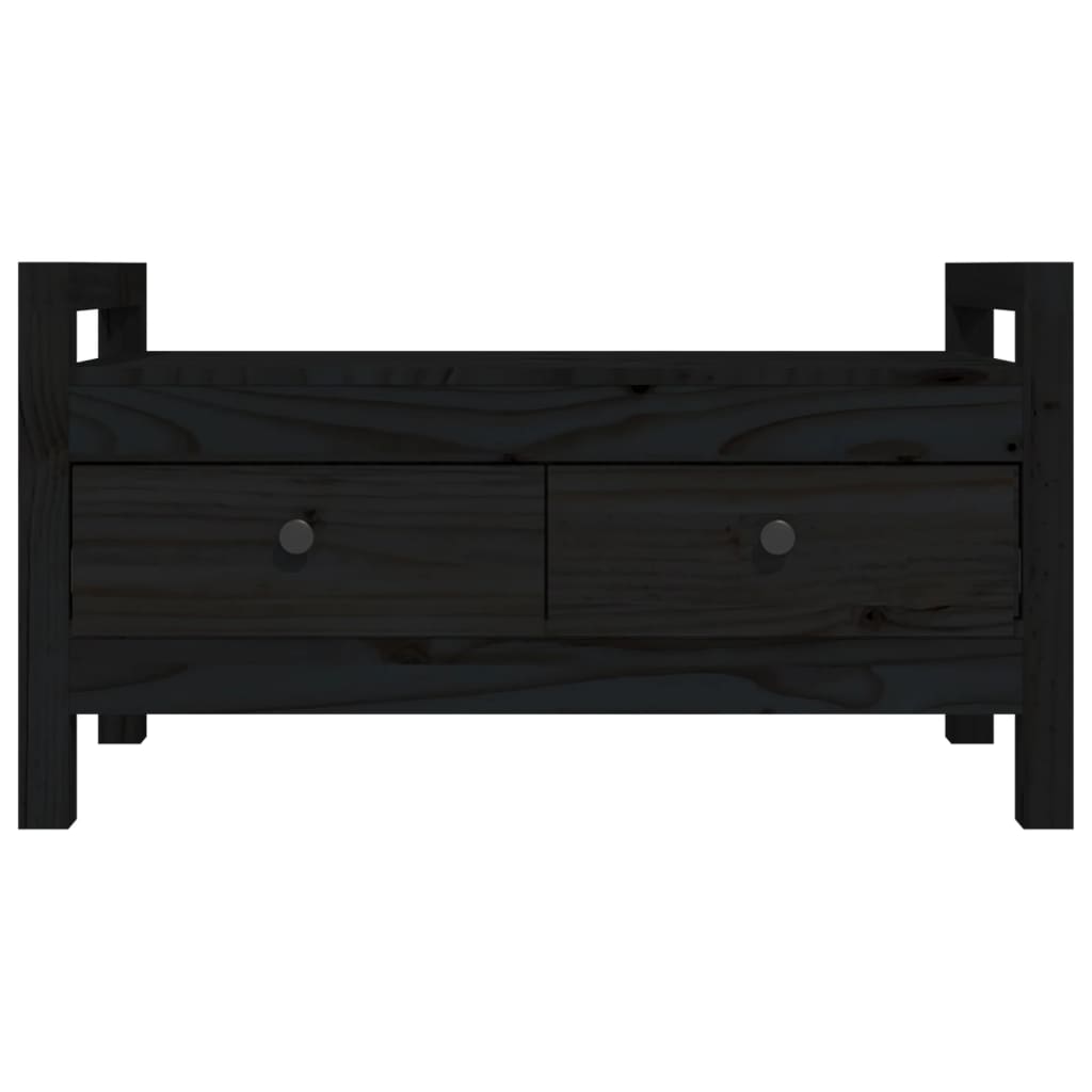 entrébænk 80x40x43 cm massivt fyrretræ sort