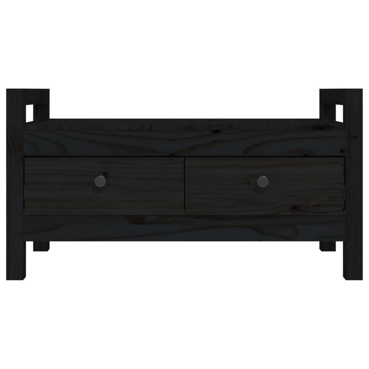 entrébænk 80x40x43 cm massivt fyrretræ sort