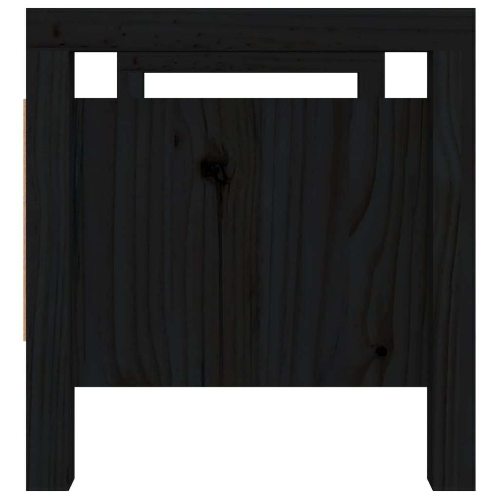 entrébænk 80x40x43 cm massivt fyrretræ sort