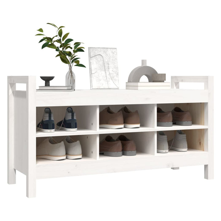 entrébænk 110x40x60 cm massivt fyrretræ Hvid