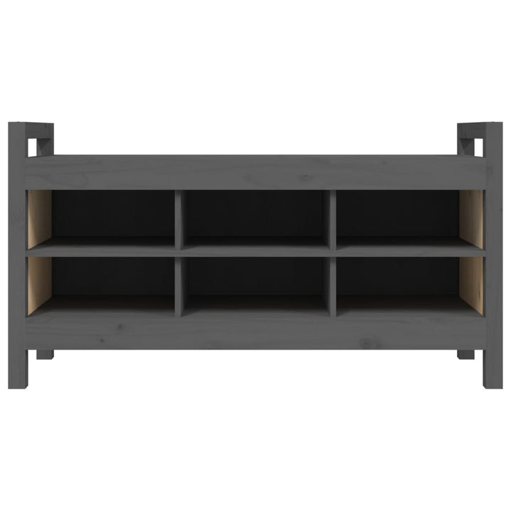 entrébænk 110x40x60 cm massivt fyrretræ grå