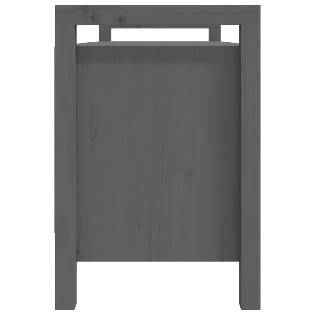 entrébænk 110x40x60 cm massivt fyrretræ grå