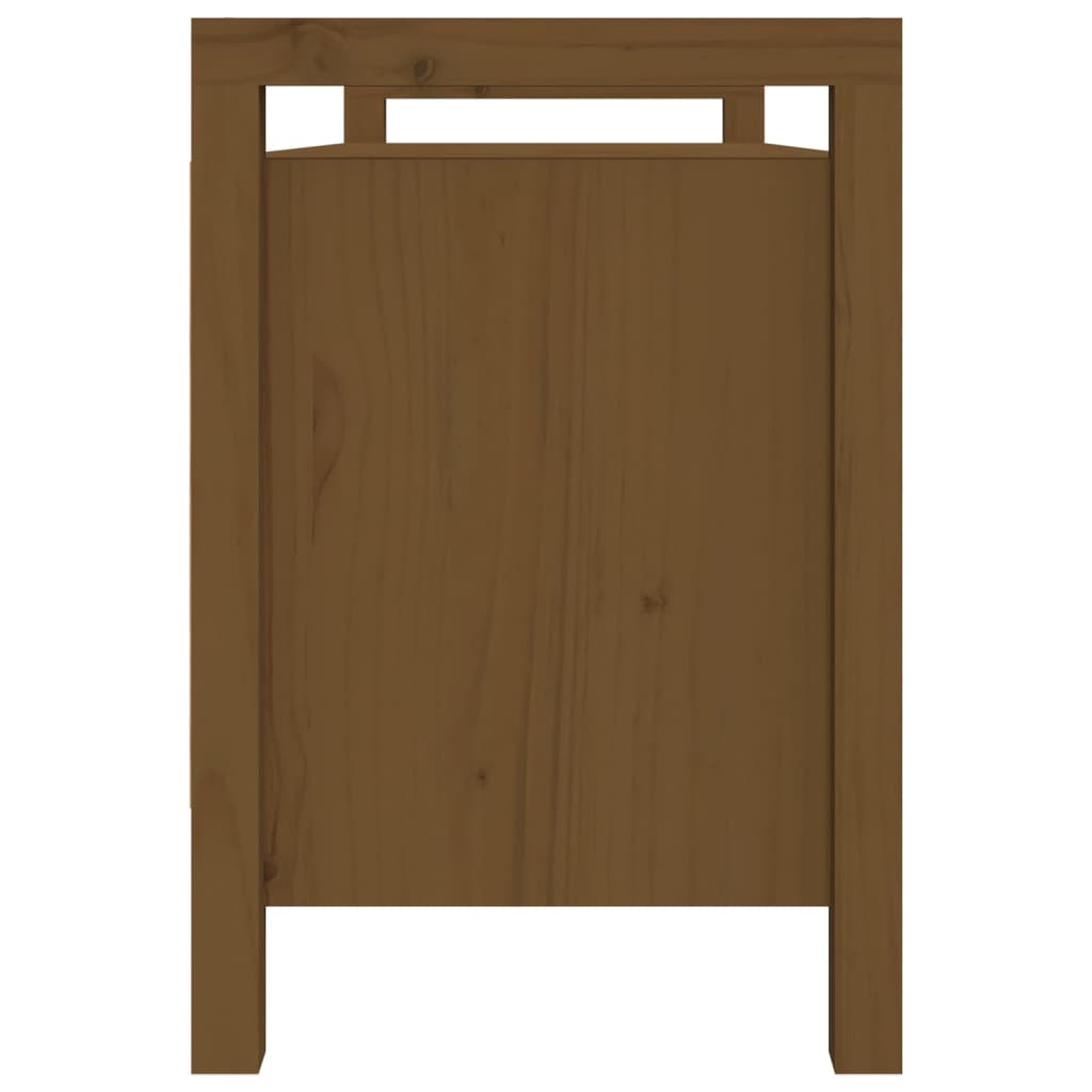 entrébænk 110x40x60 cm massivt fyrretræ gyldenbrun