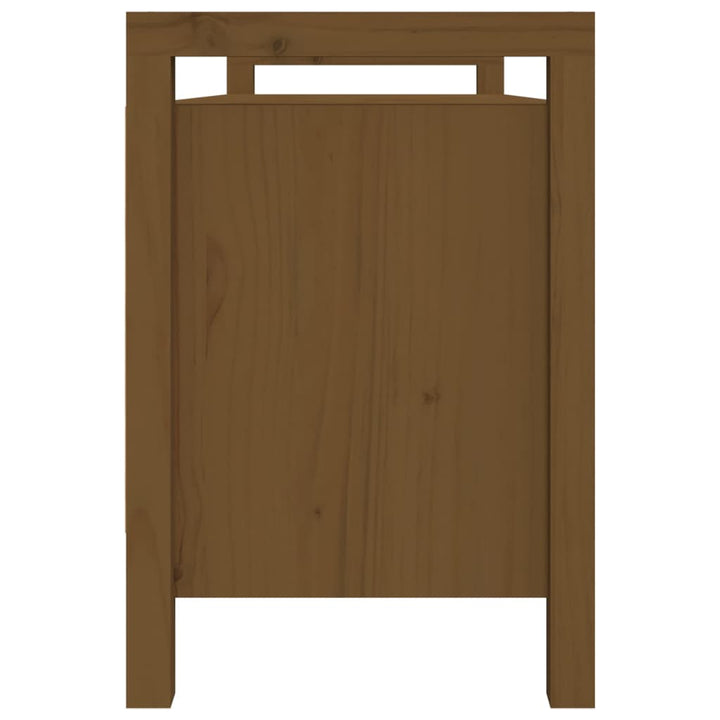 entrébænk 110x40x60 cm massivt fyrretræ gyldenbrun