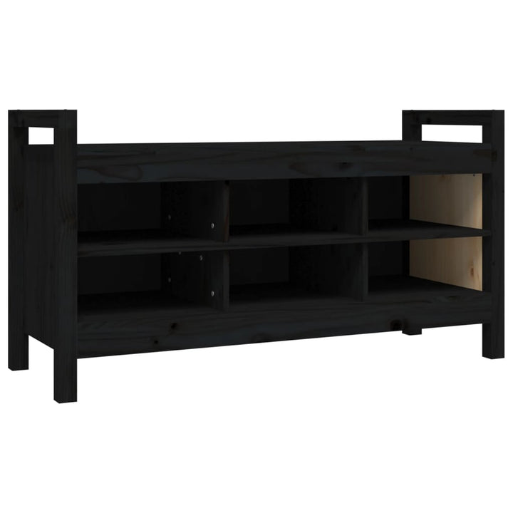 entrébænk 110x40x60 cm massivt fyrretræ sort