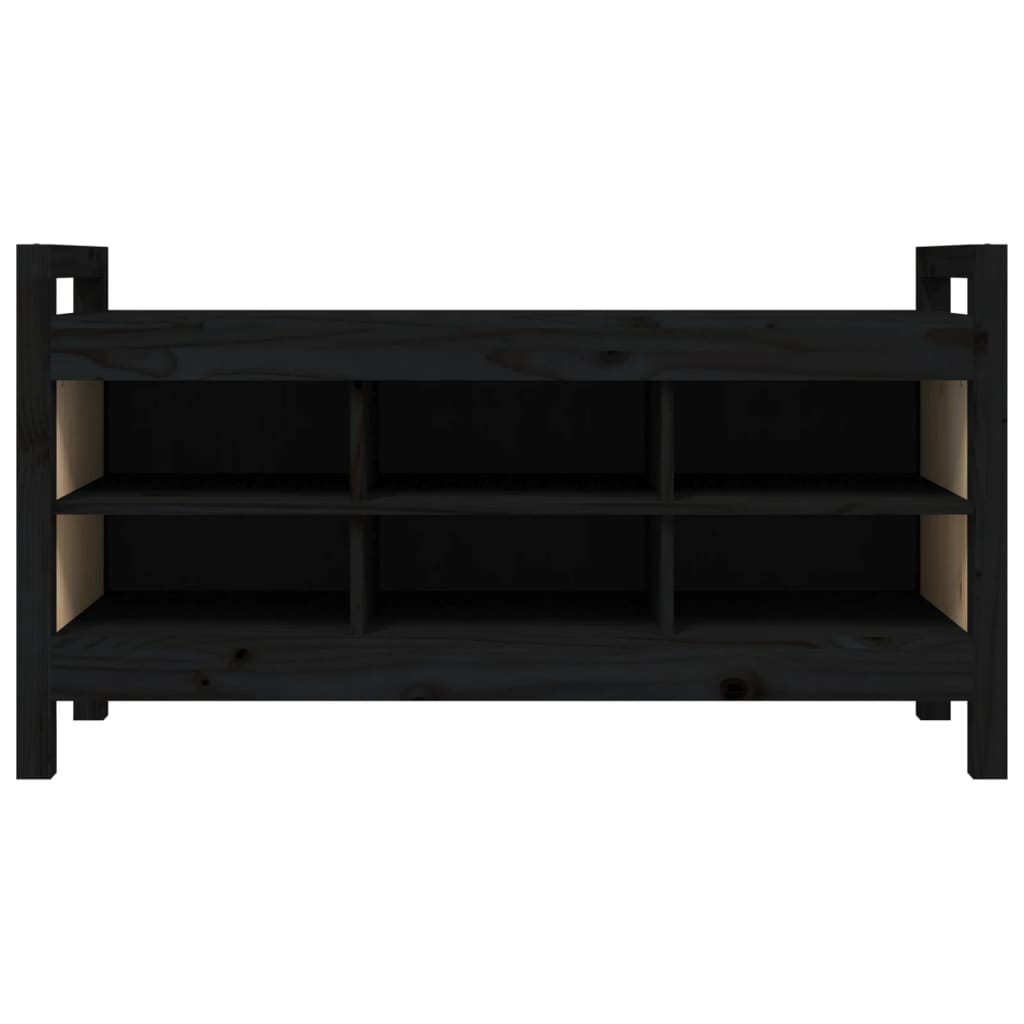 entrébænk 110x40x60 cm massivt fyrretræ sort