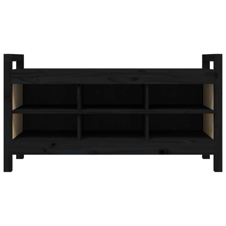 entrébænk 110x40x60 cm massivt fyrretræ sort