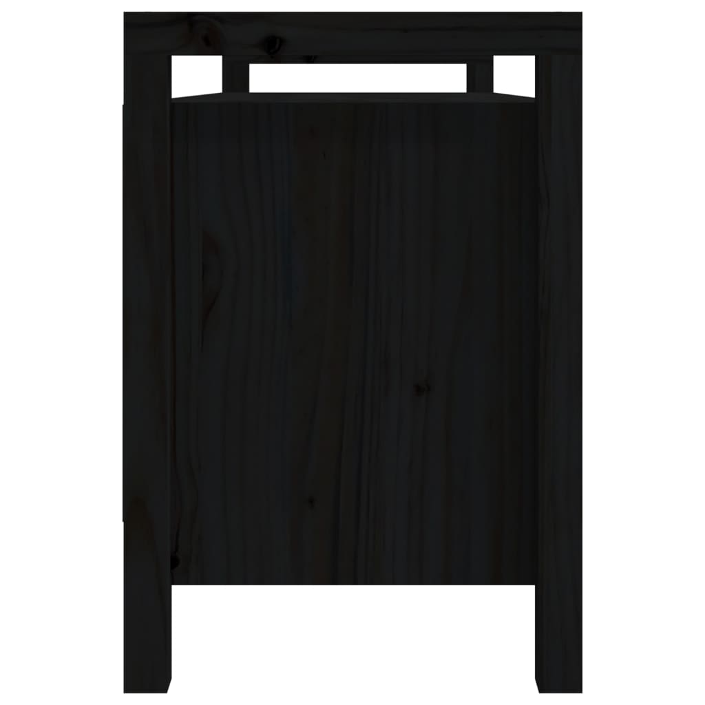 entrébænk 110x40x60 cm massivt fyrretræ sort