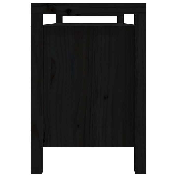 entrébænk 110x40x60 cm massivt fyrretræ sort