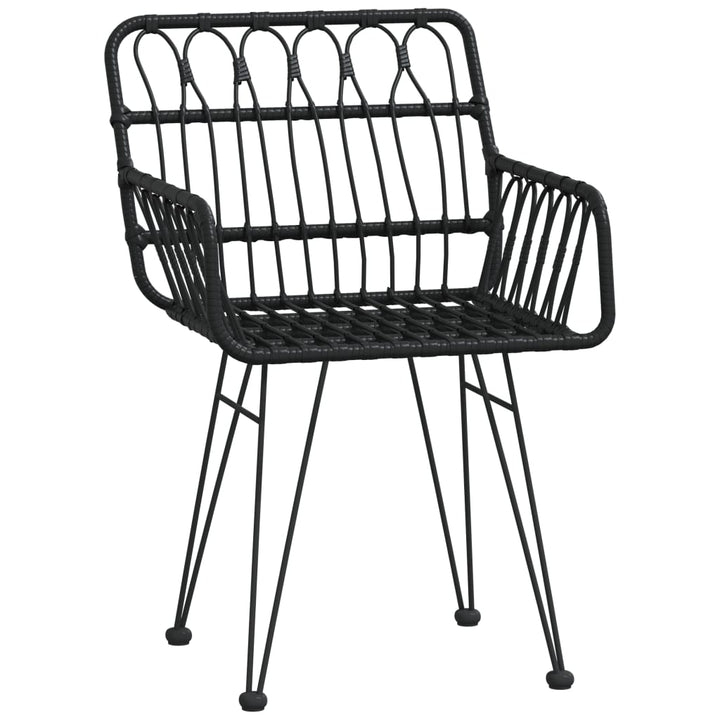 havestole 2 stk. med armlæn 56x64x80 cm polyrattan sort