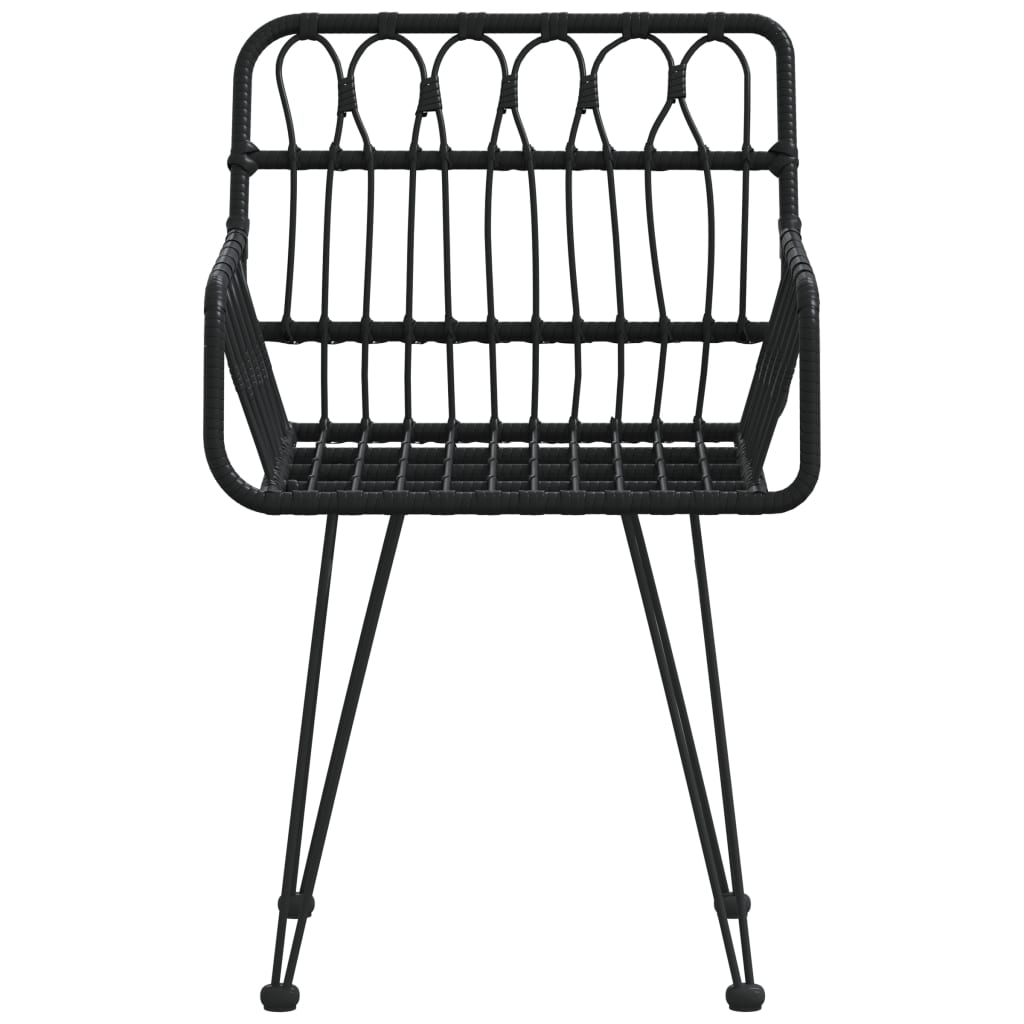 havestole 2 stk. med armlæn 56x64x80 cm polyrattan sort