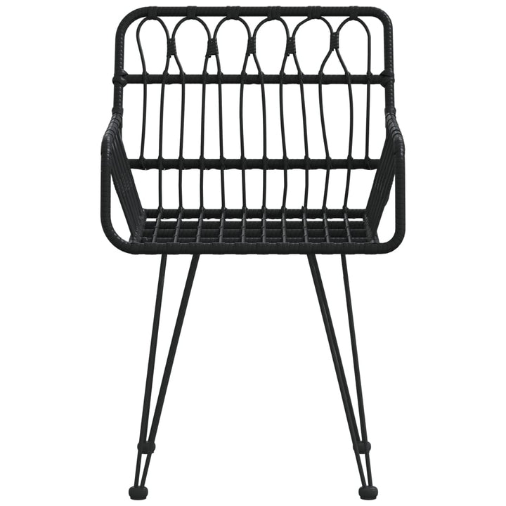havestole 2 stk. med armlæn 56x64x80 cm polyrattan sort