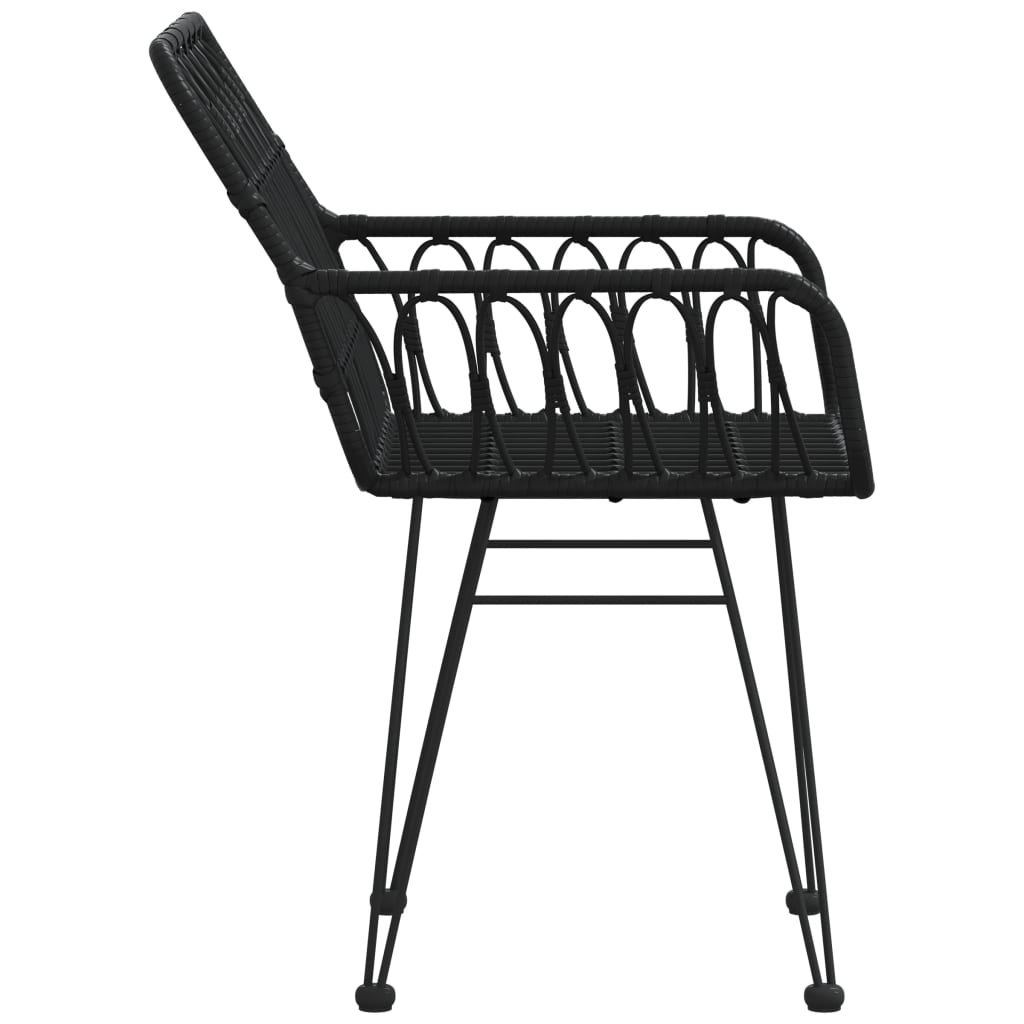 havestole 2 stk. med armlæn 56x64x80 cm polyrattan sort