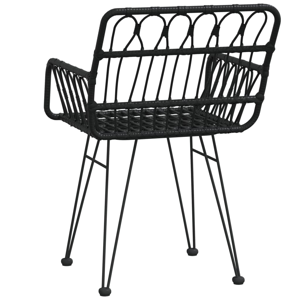 havestole 2 stk. med armlæn 56x64x80 cm polyrattan sort