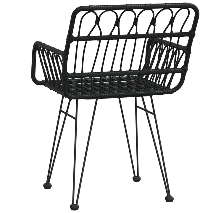 havestole 2 stk. med armlæn 56x64x80 cm polyrattan sort