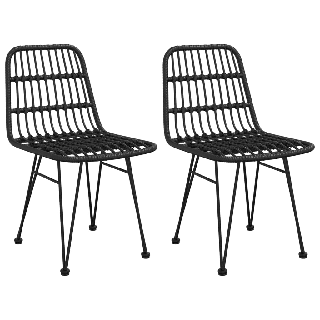 havestole 2 stk. 48x62x84 cm polyrattan sort