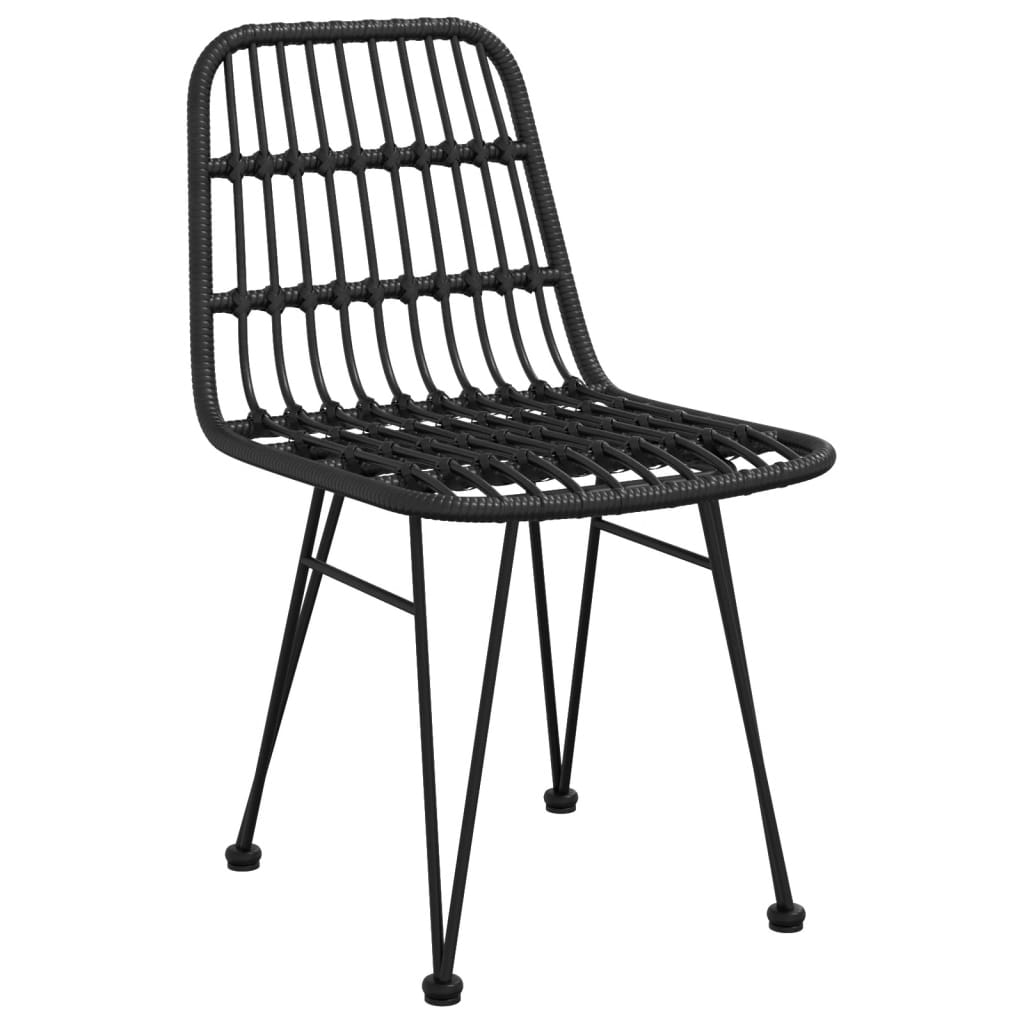 havestole 2 stk. 48x62x84 cm polyrattan sort