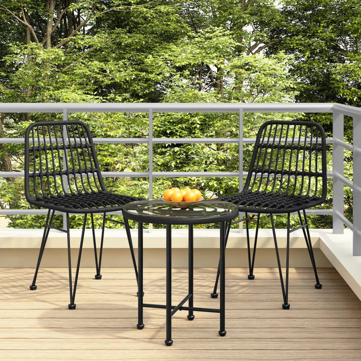 havestole 2 stk. 48x62x84 cm polyrattan sort
